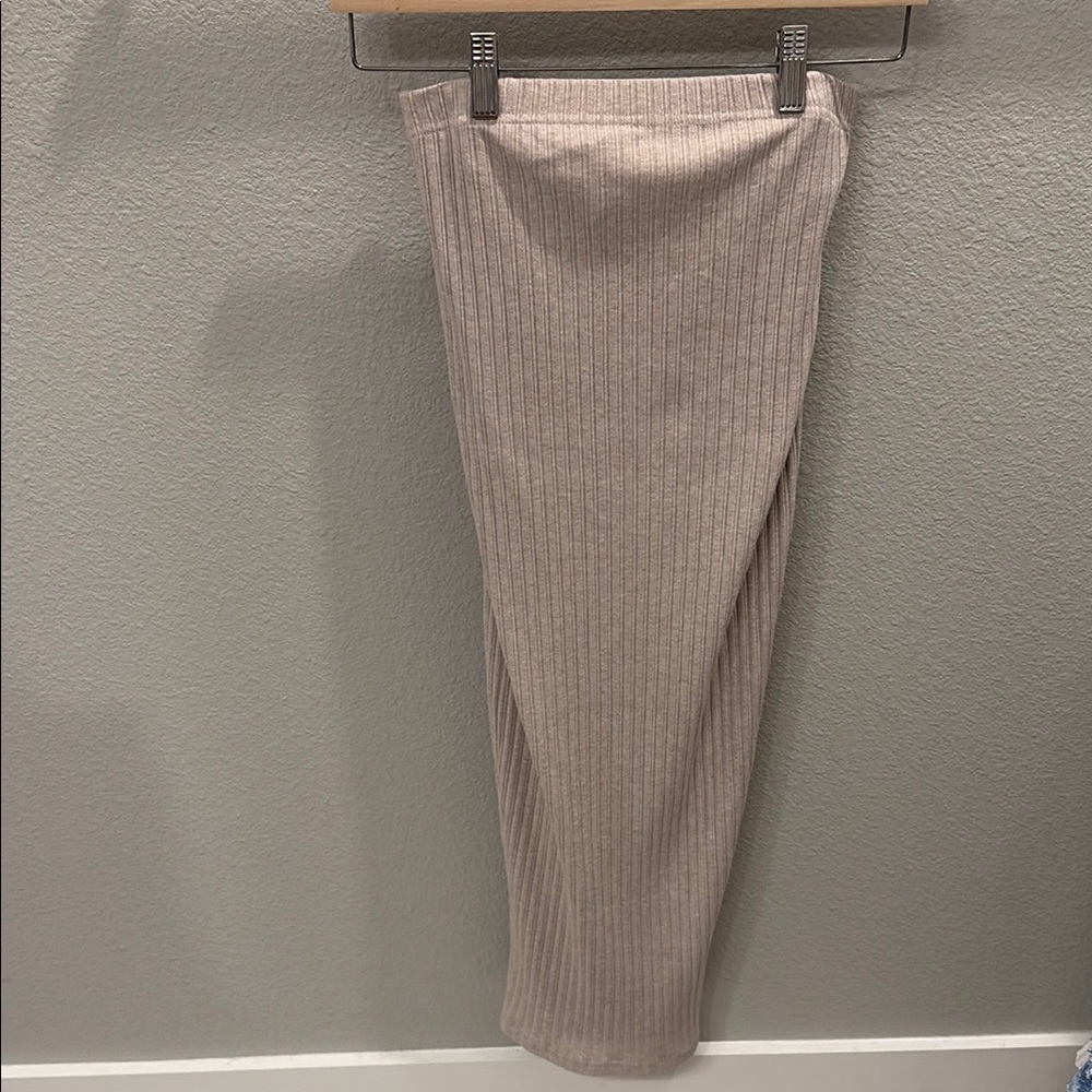 Maternity Beige Ribbed Skirt